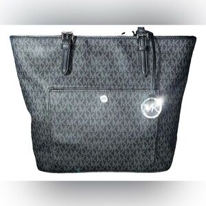 Michael Kors NWOT Jet Set Black Monogram Tote